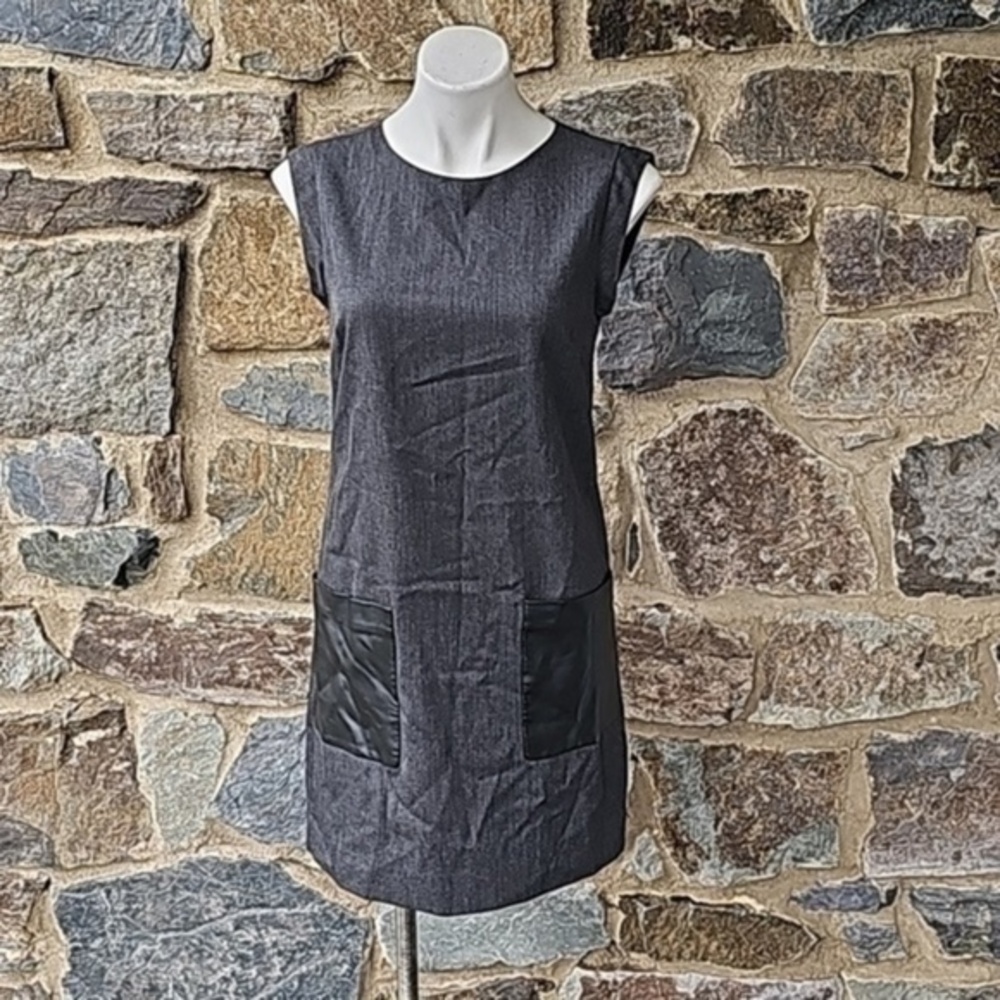J. Crew faux leather shift dress with  pocket Size 2
